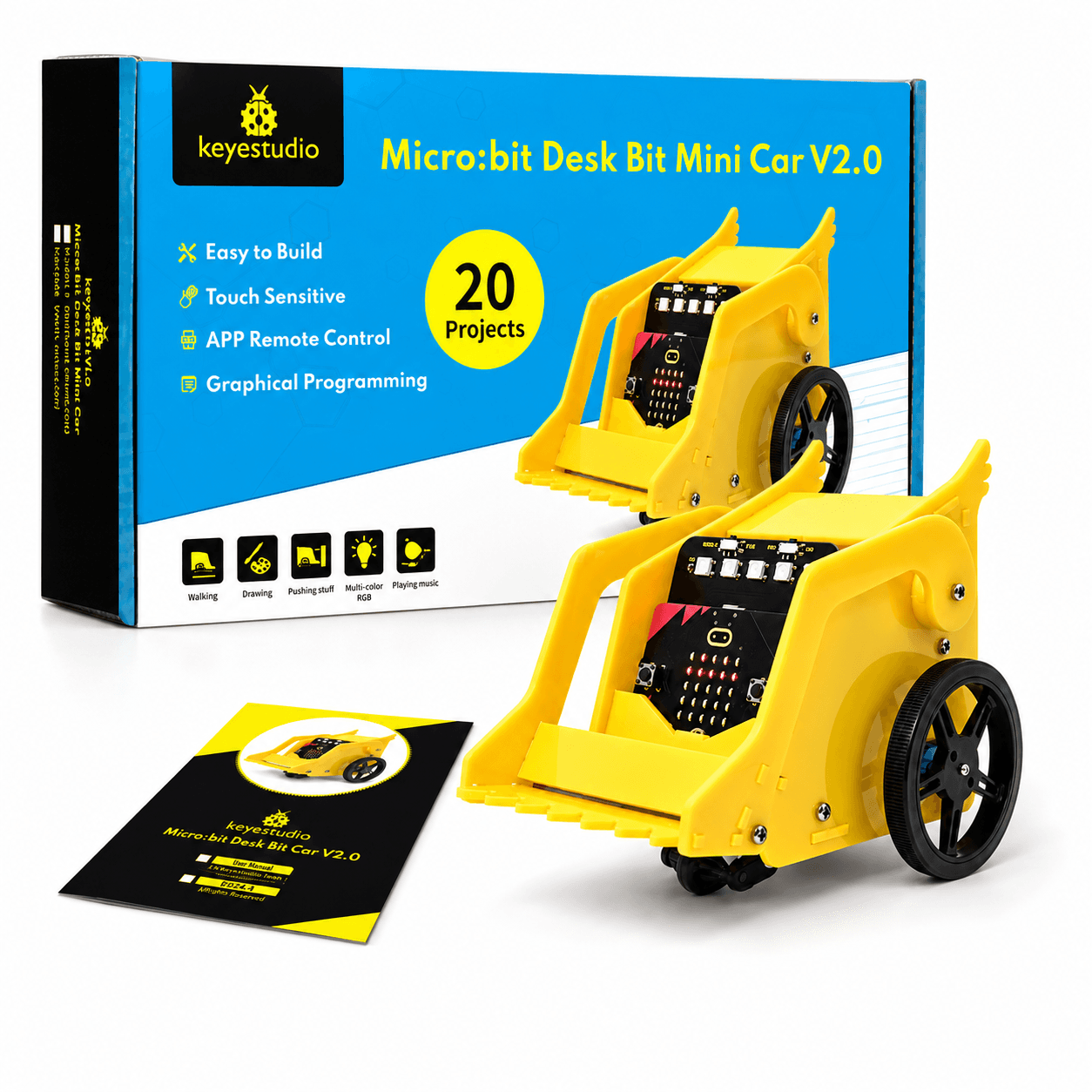 Kit Robot Programable Keyestudio Desk Bit Car micro:bit V2 + App + 21 Proyectos, Kits educativos en Neltume Robotics